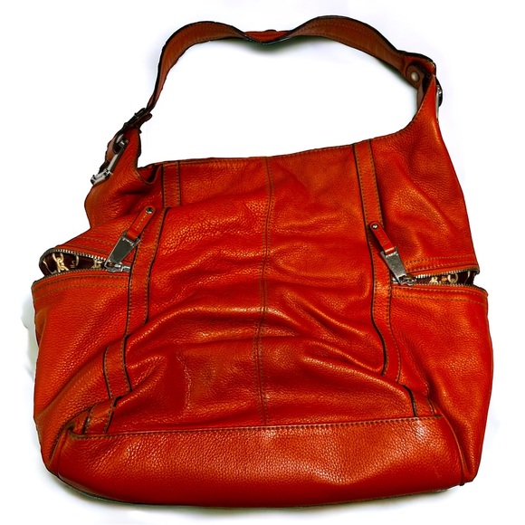 Tignanello Vibrant Orange Leather Purse - Picture 1 of 8